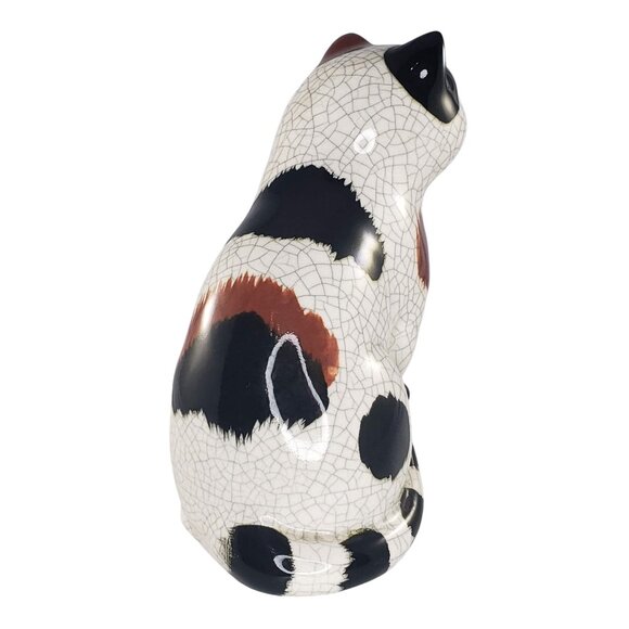 Vintage Geo Z. Lefton Calico Cat Figurine 1985 Number H05295 Crackle Glaze - Picture 3 of 8